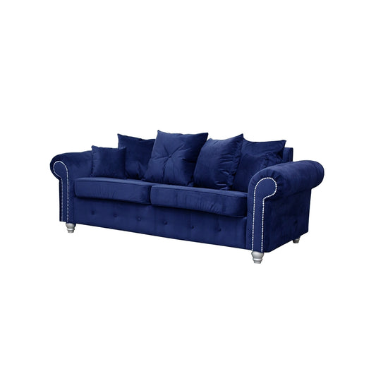 ASHWIN BLUE VELVET SOFA SET