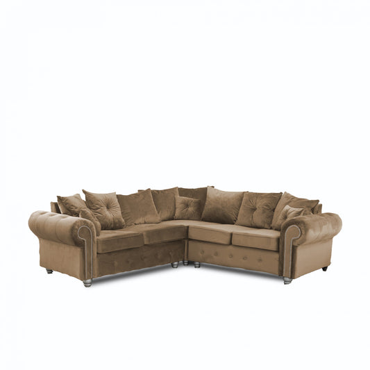 ASHWIN LIGHT BROWN CORNER SOFA