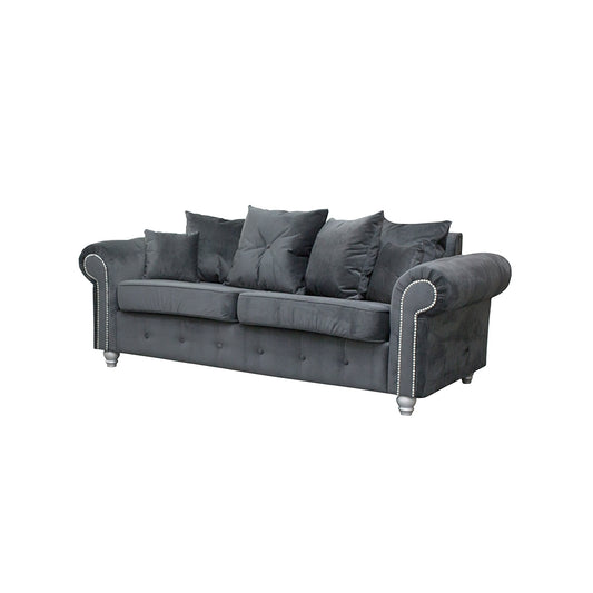 ASHWIN GREY VELVET SOFA SET