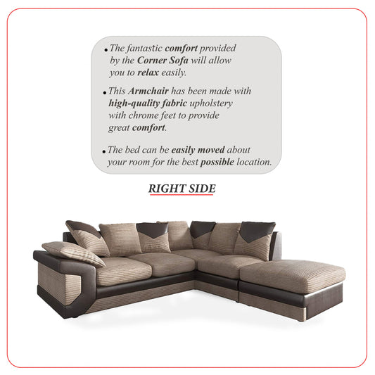 Dino Corner Sofa Beige/Brown