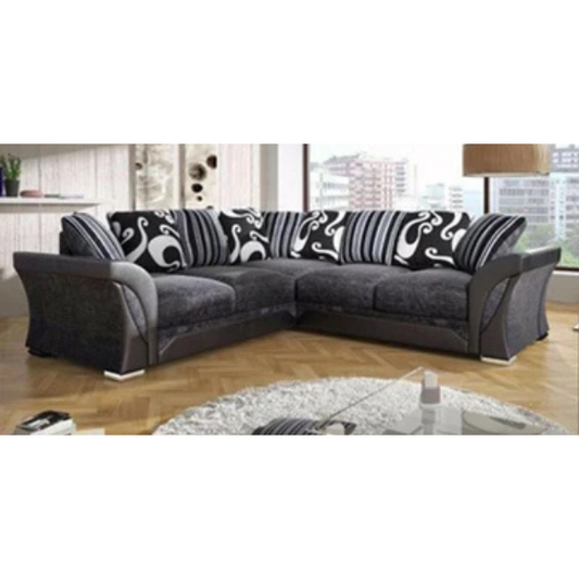 SHANNON CORNER SOFA BLACK/GREY