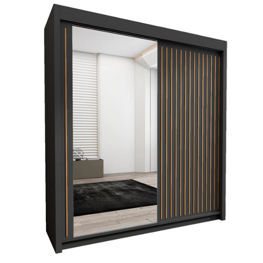 Modern Full Mirror 2&3 Sliding Doors Wardrobe for Bedroom-Royal