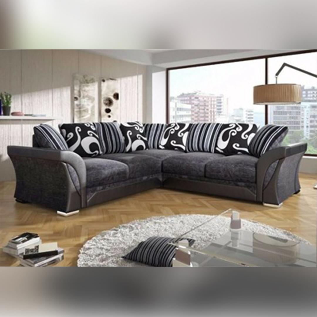 SHANNON CORNER SOFA BLACK/GREY – Interwood Funiture