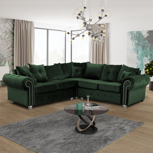 ASHWIN GREEN CORNER SOFA