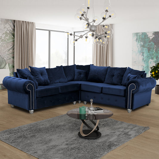 ASHWIN PLUSH VELVET CORNER SOFA